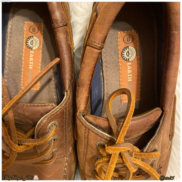 Earth Shoes Boone Mens Brown Leather Casual Boat 4000684 Suede Size 8 - Picture 4 of 7